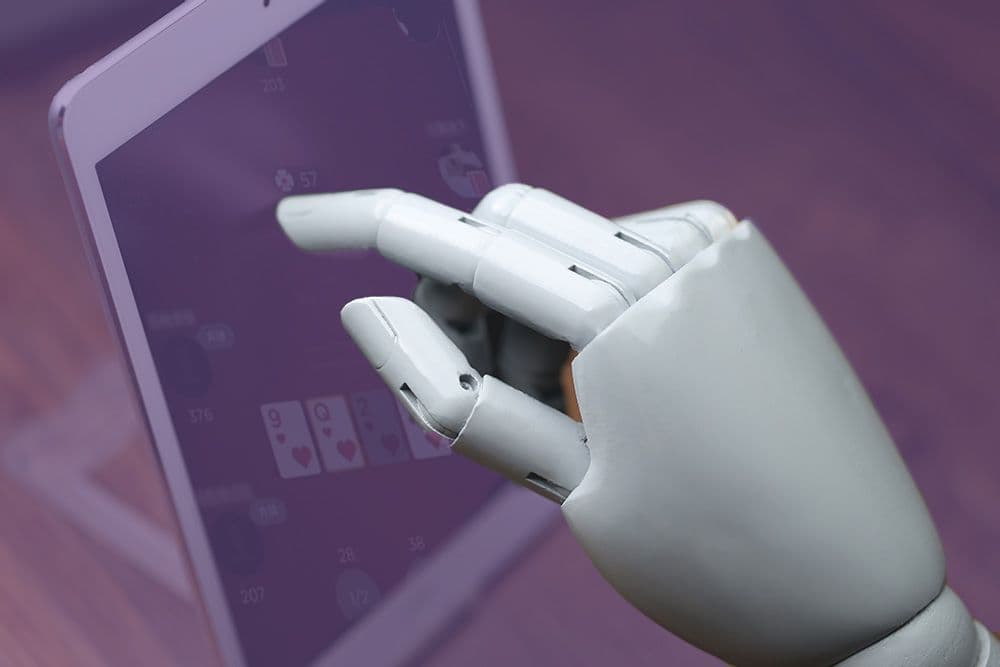 The robot is playing