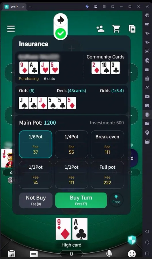 Poker-Eye ready state