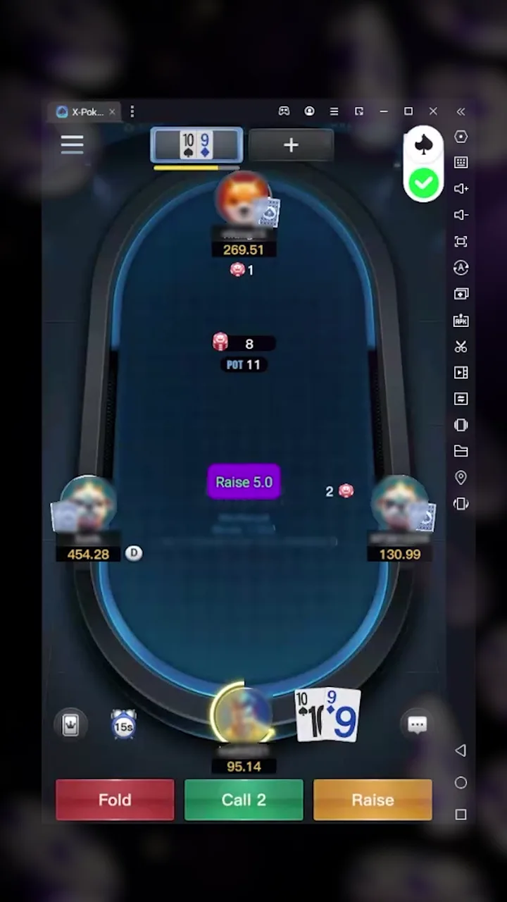Poker-Eye action cue at an XPoker table